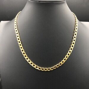 Avon Curb Chain Necklace 19" Classic 1/4" Wide Gold Tone Unisex Statement Collar